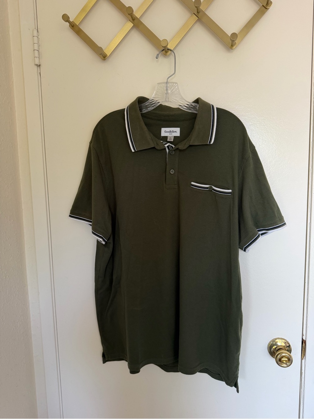 Goodfellow & Co Olive Polo with Contrast Trim